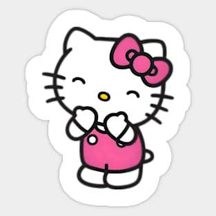 vintage-girl cat Sticker